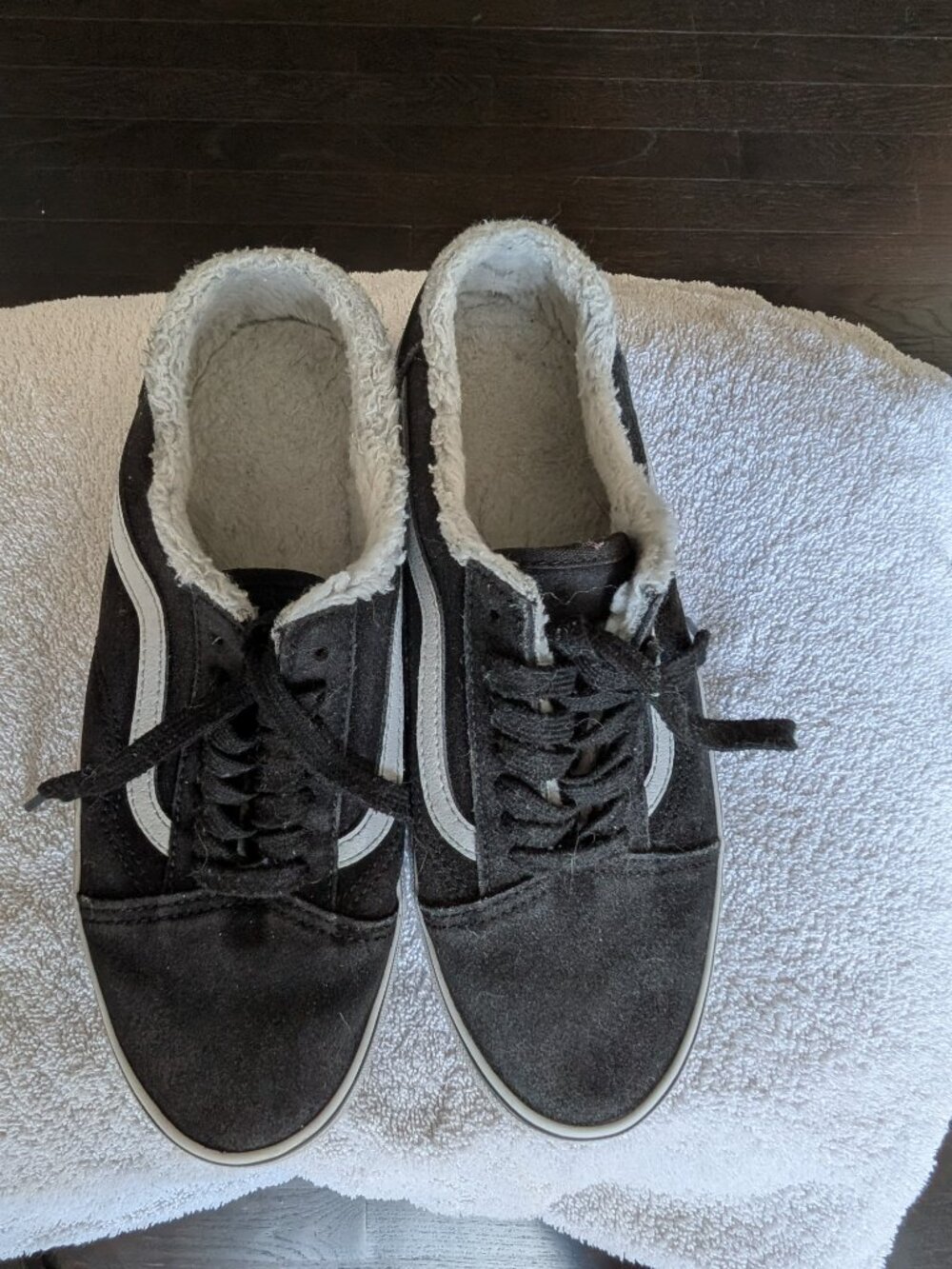Vans Black & White Mules with Sherpa Lining | Size 10 - Picture 2 of 5
